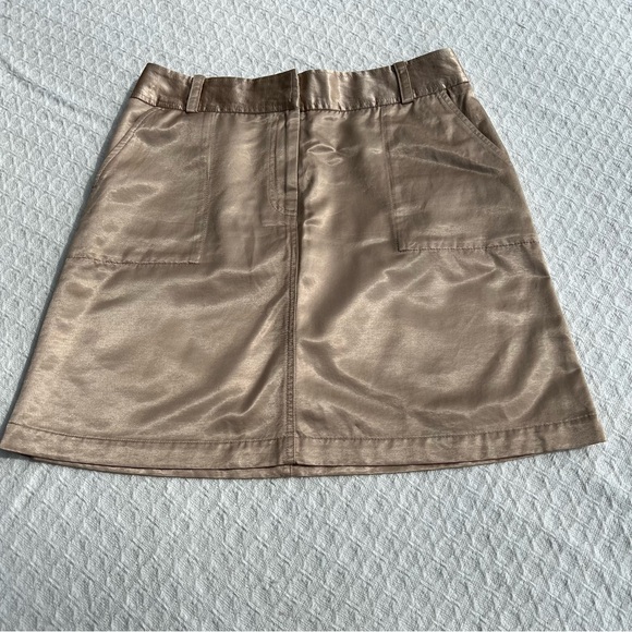 CALVIN KLEIN GOLD METALLIC MINI SKIRT - Picture 6 of 8